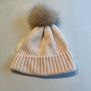 Tucker‎ Tate Knit Beanie Hat with Pom Pom Baby Toddler Ribbed Blush